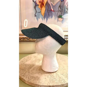 Vintage Jacobson Hat Green Cross Knit Sun Visor Tennis Hat Summer